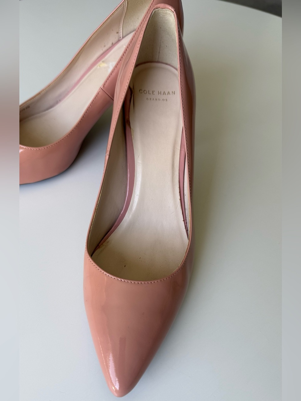 Cole Haan | Patent Leather Pumps Heels - Size 8 - pink blush rose nude Grand OS